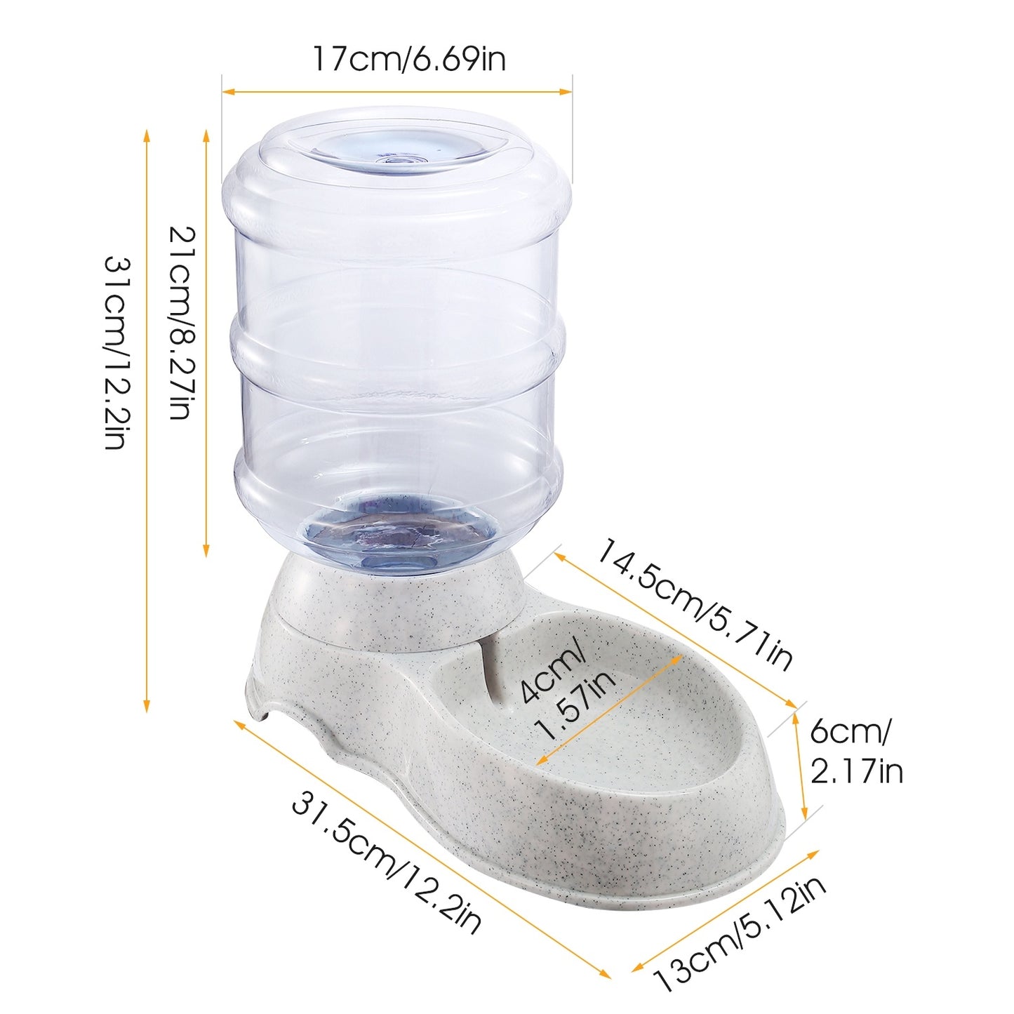 3.5L 1Gal Pet Water Dispenser Self-Dispensing Gravity Automatic, Multi-Pet, Water, Dispenser