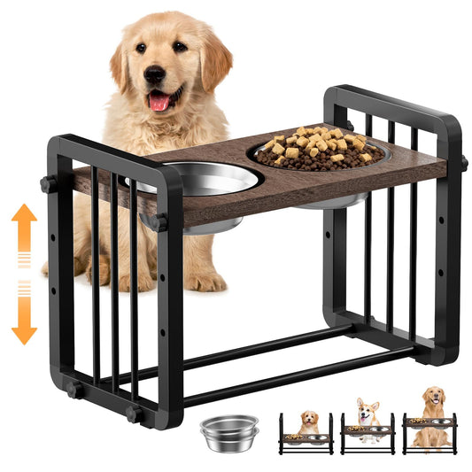 H-shaped Iron Frame Elevated Dog Bowl